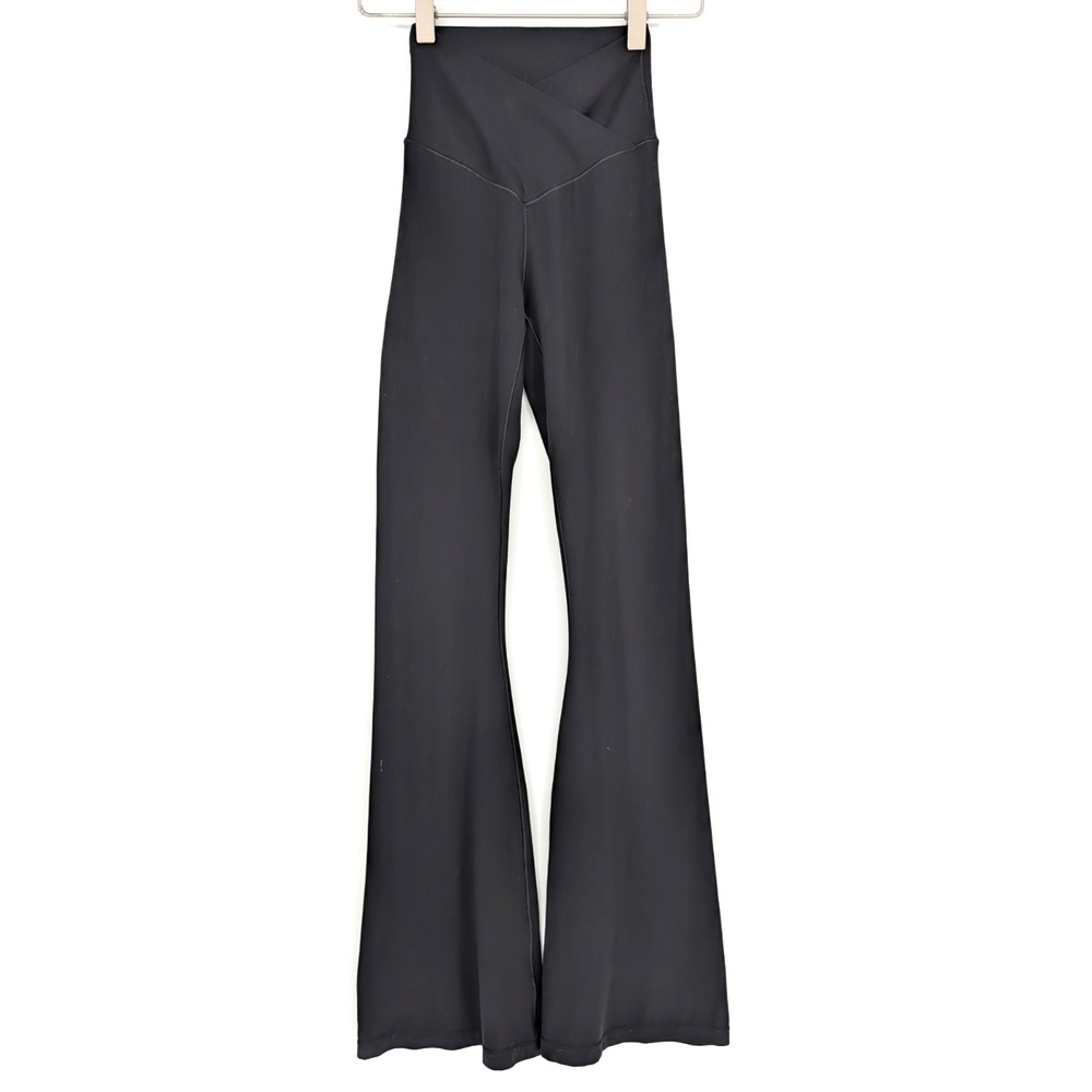 OFFLINE Aerie Real Me High Waisted Crossover Super Flare Legging XS Black Lounge